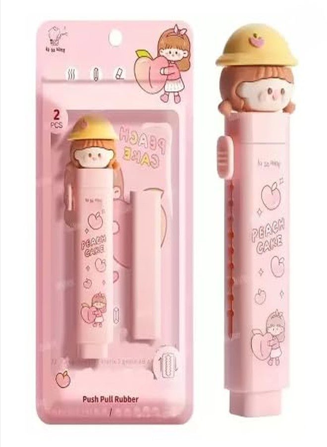 KALRA MAGIC® Cartoon Push Eraser for Kids Cute Retractable Eraser Stationery Fancy Erasers for School & Birthday Return Gifts Pack 1 (Meldy) - Image 1